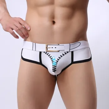 

Men's Underwear zipper 3D Printed Soft funny panties Briefs Underpants Knickers Shorts Sexy Underwear ropa interior hombre 2020
