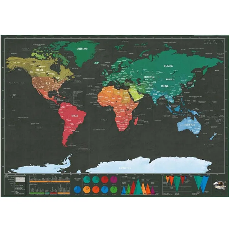 

New World Scratch Map Black Gold Scratchable Travel Poster Personality Travel Scratch Map Office School Supplies Student Toys