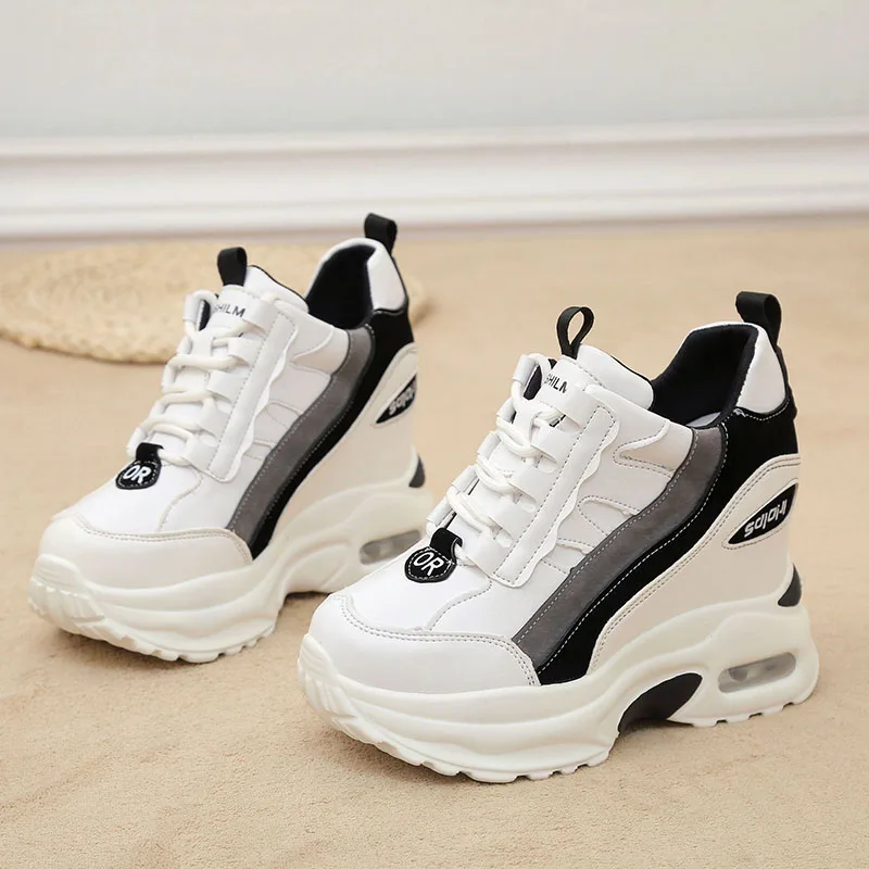 

Women Chunky Sneakers 2020 Fashion Platform Sneakers Ladies Brand Wedges Casual Shoes For Woman Leather Chaussure Femme