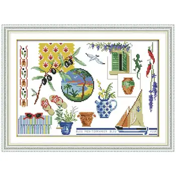 

Potting plant paintingcounted printed on the canvas 11CT 14CT DIY kit Cross Stitch embroidery needlework Sets home decor