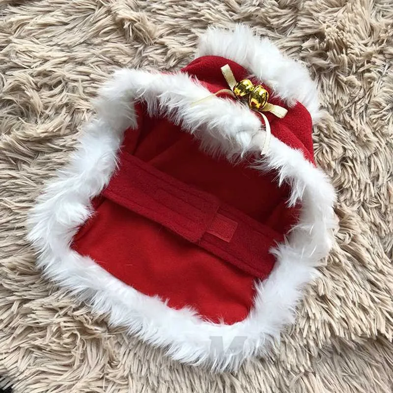 Рождественский плащ для домашних животных, регулируемый красный нагрудник для собак, для кошек, Санта, нагрудник на шею, ремень, костюм для домашних животных, кошек, собак, рождественское праздничное платье