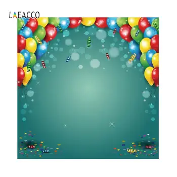

Laeacco Photographic Backdrops Color Balloons Child Party Happy Birthday Customized For Photography Backgrounds For Photo Studio
