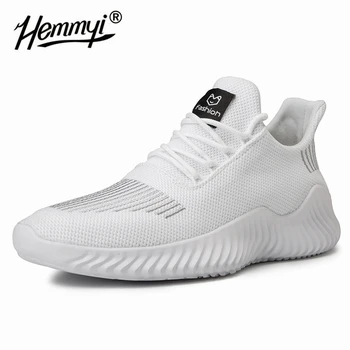 

2020 Mesh men sneakers ultralight and soft mens casual shoes Solid black white gray big size 39-47