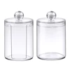Acrylic multifunctional round receive box jewelry box new cosmetic make-up cotton swabs transparent container 4