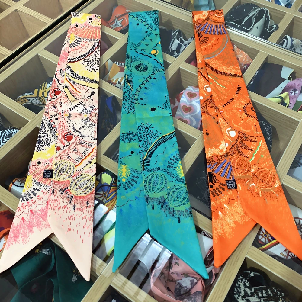 

Роскошный Дизайн 100% шелковый шарф Для женщин брендовые шарф тощие волосы сумка шарфы для платки шейный платок повязка на голову для Леди наручные Полотенца