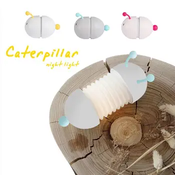 

Magnetic Suction Caterpillar LED Night Light Folding Led Lamp Children's Room Cute Sleeping Lights Cartoon Holiday Lighting Lamp