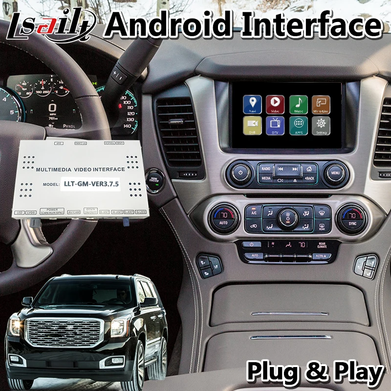 Видеоинтерфейс Lsailt Android для GMC Yukon 2014 2019 модель Mylink GPS навигационная коробка|GPS