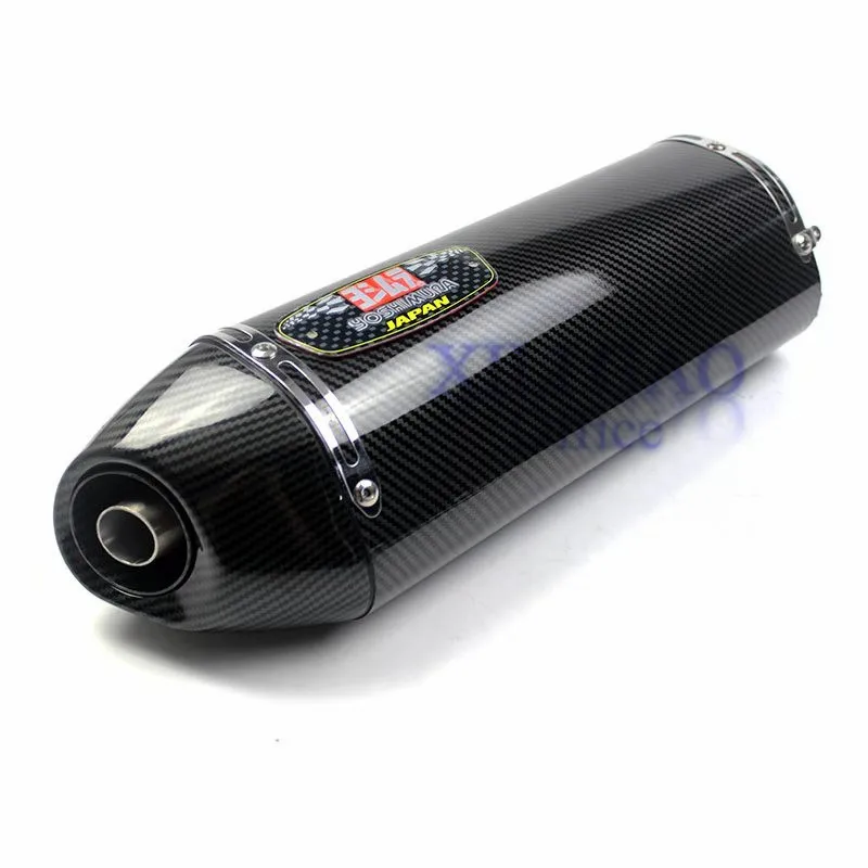 D copy carbon 38-51 мм выхлопная труба мотоцикла для Yoshimura из настоящего углеродного волокна глушитель труба 420 мм с дБ убийца питбайк gsr 600 cb650f R77 RS кафе - Цвет: D copy carbon