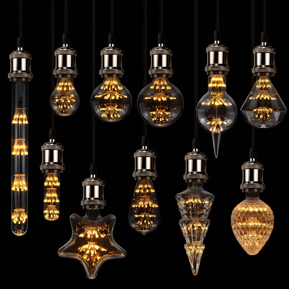 

Table Lamps Warm White Starry Sky Lamp Fireworks Christmas Bulb Vintage Bulbs 3W Home Bar Night Light Christmas Decoration Light