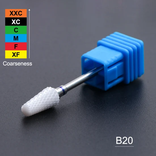 22 типа цилиндрическое сверло для ногтей, керамическая фреза для ногтей, фреза для маникюра, педикюра, аксессуары, машина для удаления гелевых напильников, TRB01-23 - Цвет: B20