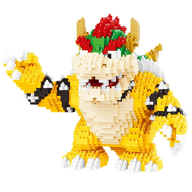 Online 2200pcs 21822 Etc Cartoon Action Figure Koopa King Anime Diamond Blocks DIY Building Toys for Kids Gifts Brinquedos Children