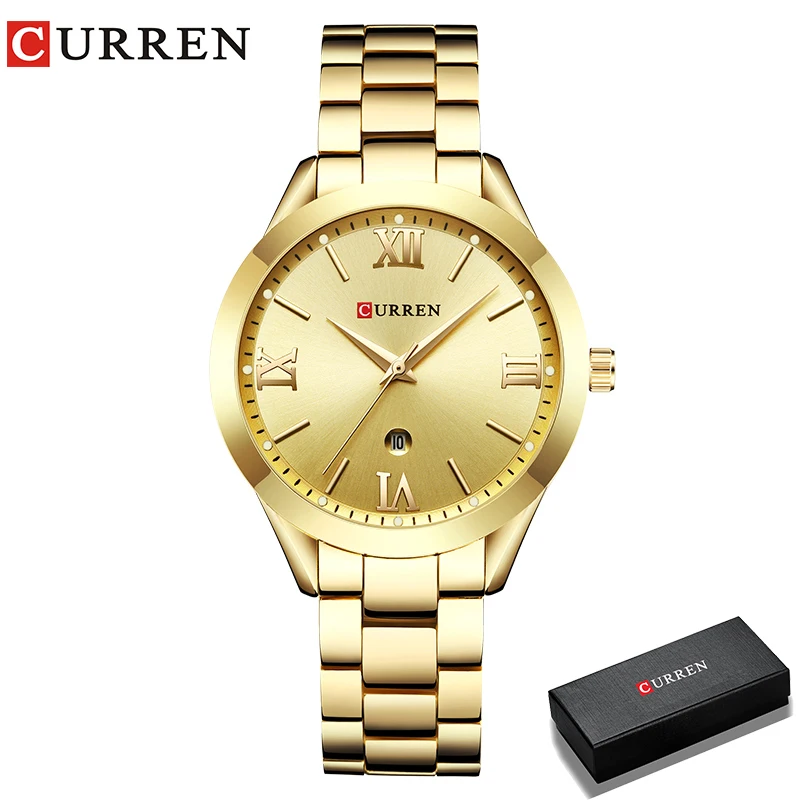 CURREN Gold Watch Women Watches Ladies 9007 Steel Women's Bracelet Watches Female Clock Relogio Feminino Montre Femme 10