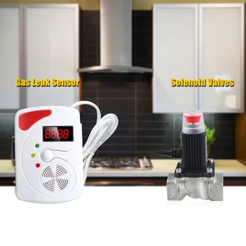 

Smart Voice Gas Leakage Detector Digital Display LPG Detecting Device With Driven Solenoid Valve Alarm Sensor High Sensitivity