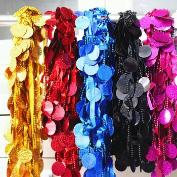 

Large Sequined Fringe 10 Yds/Lot Belly Dance Trims Latin Fringe Lace Appliques Samba Belly Sashes Laser Trimming 6cm