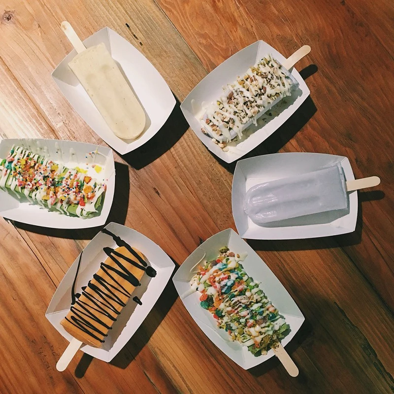 Ice Cream Sticks Disposal Lollipop Sticks 100Pcs/Set Natural Wooden Popsicle Sticks