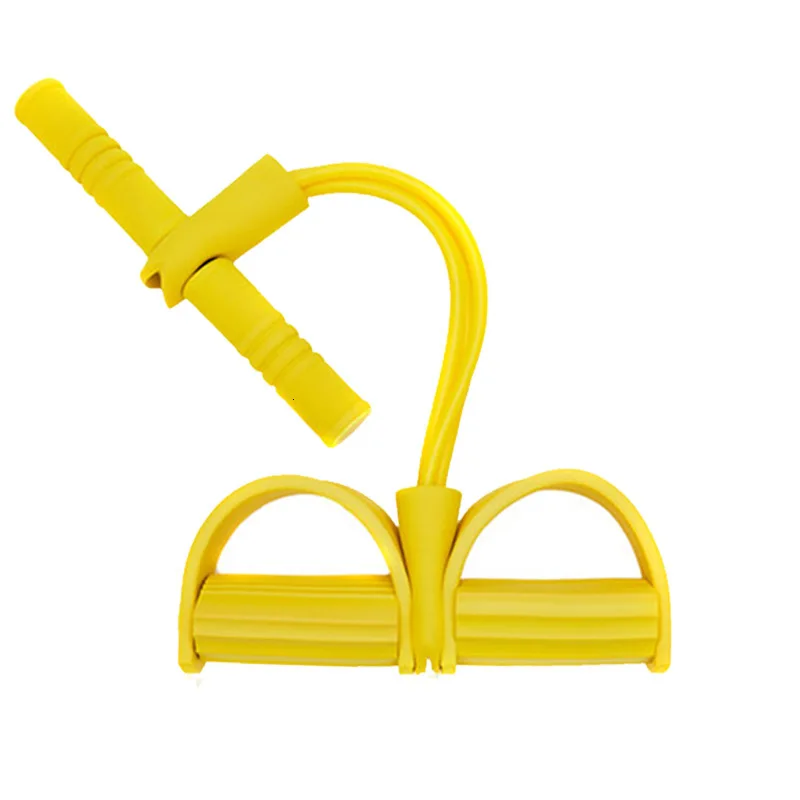 4 амортизатор трубчатый для фитнеса педаль для ног расширяющиеся Эспандеры для упражнений на руку Тяговая веревка для сидения Тяговая Йога Пилатес для похудения Тренажерное Оборудование - Цвет: Цвет: желтый