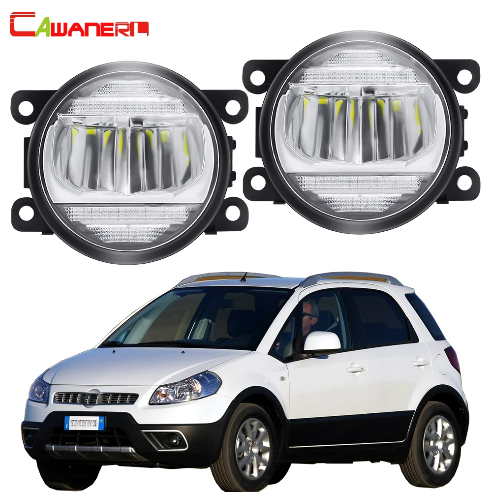 

2in1 туман светильник в сборе дневного светильник для Fiat Sedici 2009-2016 автомобиля 30 Вт 8000LM переднего бампера светодиодный Противотуманные фары DRL H11 12V