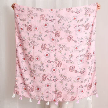 

2020 Autumn and winter women new print Super large Beach scarves Fashion Flower seaside sunscreen quality cotton material shawl