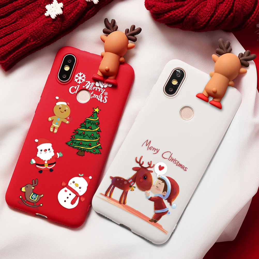 

Merry Christmas Deer Print Soft TPU Case For Xiaomi Redmi Mi Note 7 6 5 Pro A1 5X 6X CC9e CC9 8 9 A2 Lite SE Explorer S2 Y2 Case