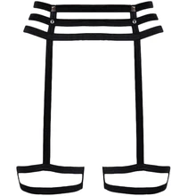 Чулки подвязки пояс ноги Жгут черный заклепки панк-подвязка готика Связывание тело клетка жгут Edgy Сексуальное белье танец тело жгут