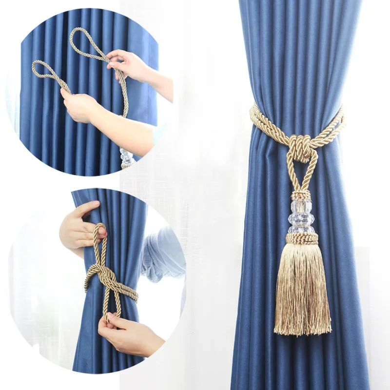 Хрустальный вышитый бисером занавес Tieback Tassel Fringe шнур домашний декор