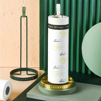 

Countertop Creative Roll Holder Kitchen Napkin Nordic Gold Paper Towel Holder Toilet Tissue Stand Kitchen Organizer Storage Rack
