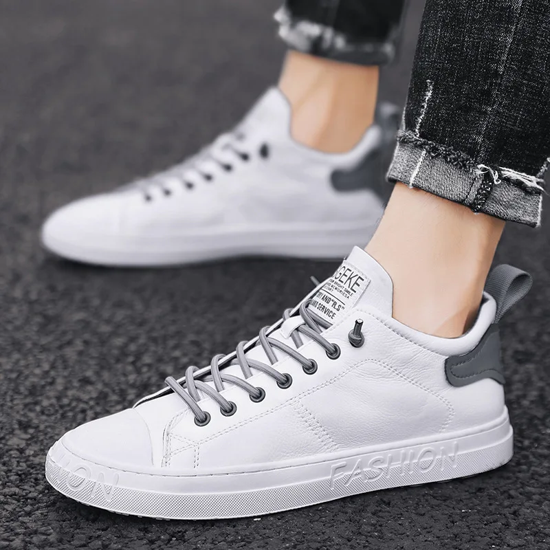

High Shoes Men Korean-style Versatile Trend MEN'S SHOES 2019 Autumn New Style White Shoes Casual Board Shoes Shoe Men's Trendy S