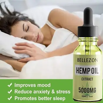 

30ml 5000mg 100% Organic Hemp Seed Essential Oil Massage Essence Skin Care Helps Sleep Natural Body Relieve Stress