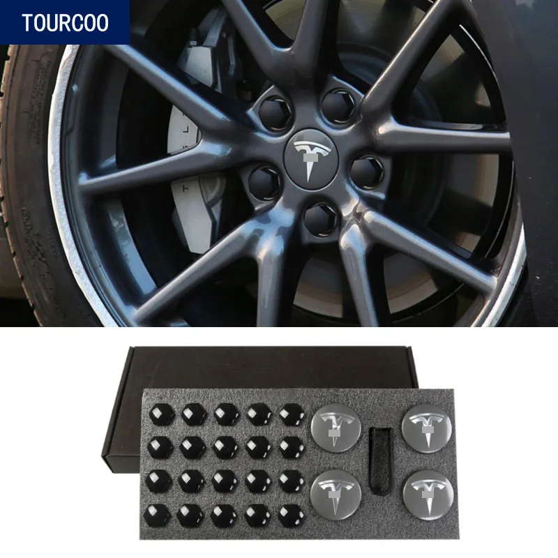 Hub Cover Hubcaps for Tesla Model 3 Center Caps Modification Kit Wheel Cap Kit Carbon Fiber