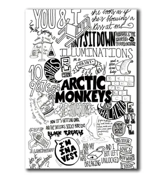 

C595 Art Poster Quotes Arctic Monkeys music Painting Posters 12x18in Room Decor Print Wall Picture Canvas 24x36in