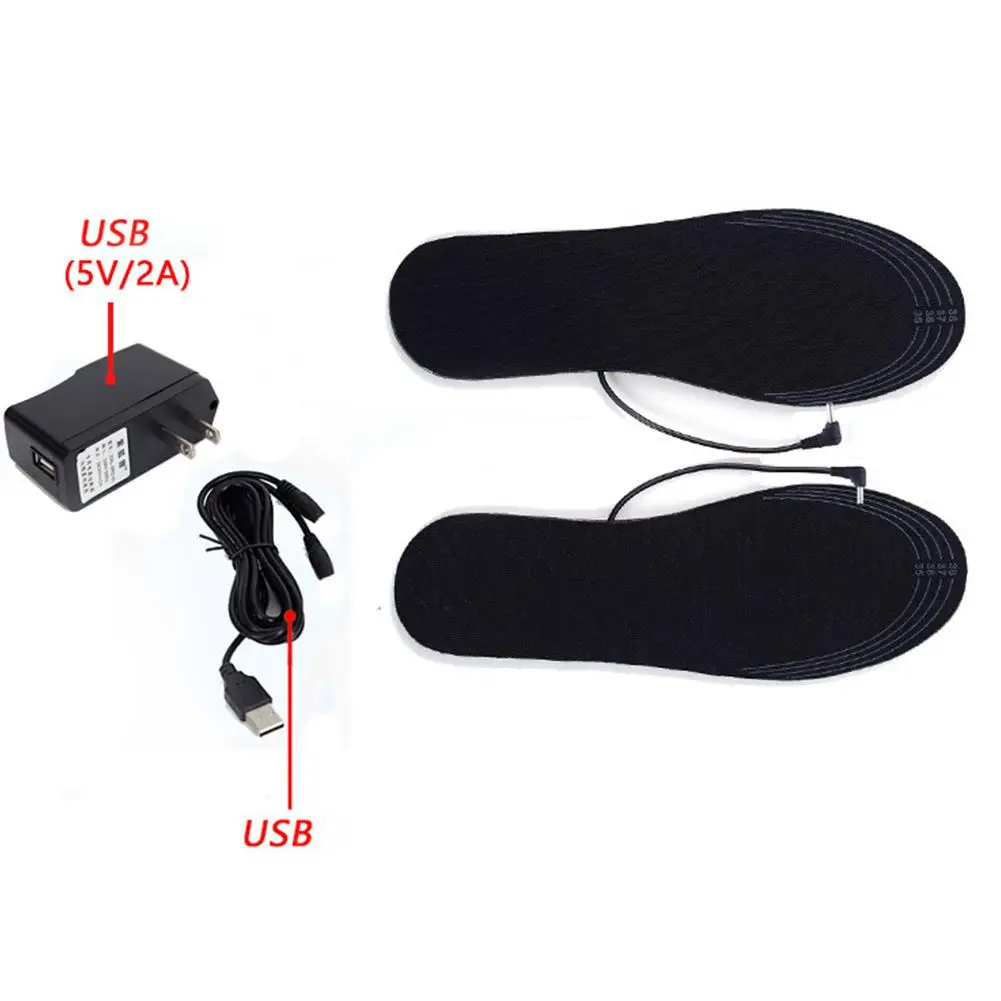 USB Electric Powered Heating Insoles Washable Winter Warm Shoes Insole Size 35-44 Outdoor Sports Feet Warmer Heated Insole