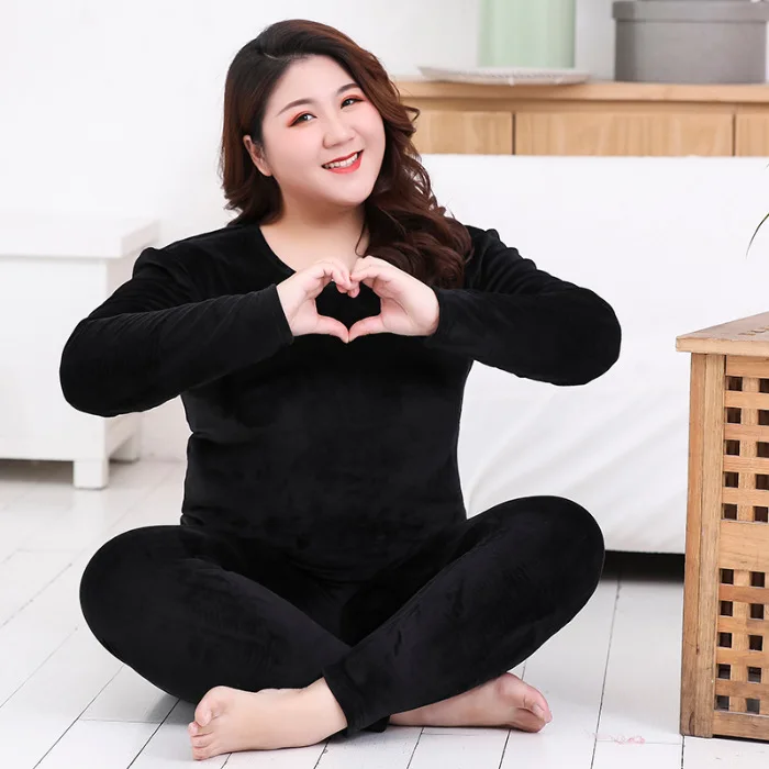 

Body-hugging Fitness Weight Control Underwear Seamless plus Velvet Underwear Base Set Sexy Warm Tight Pajamas Suit Autumn