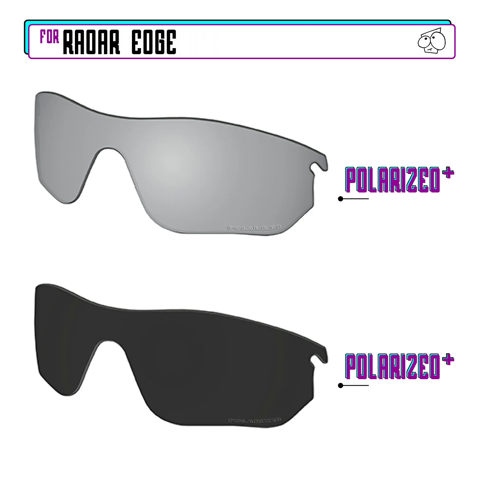 

EZReplace Polarized Replacement Lenses for - Oakley Radar Edge Sunglasses - Blk P Plus-SirP Plus