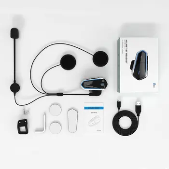 

Blue Earphone Waterproof Wireless Long Standby Helmet Headset Hands Free Easy Operation BT Motorcycle Energy Saving Music