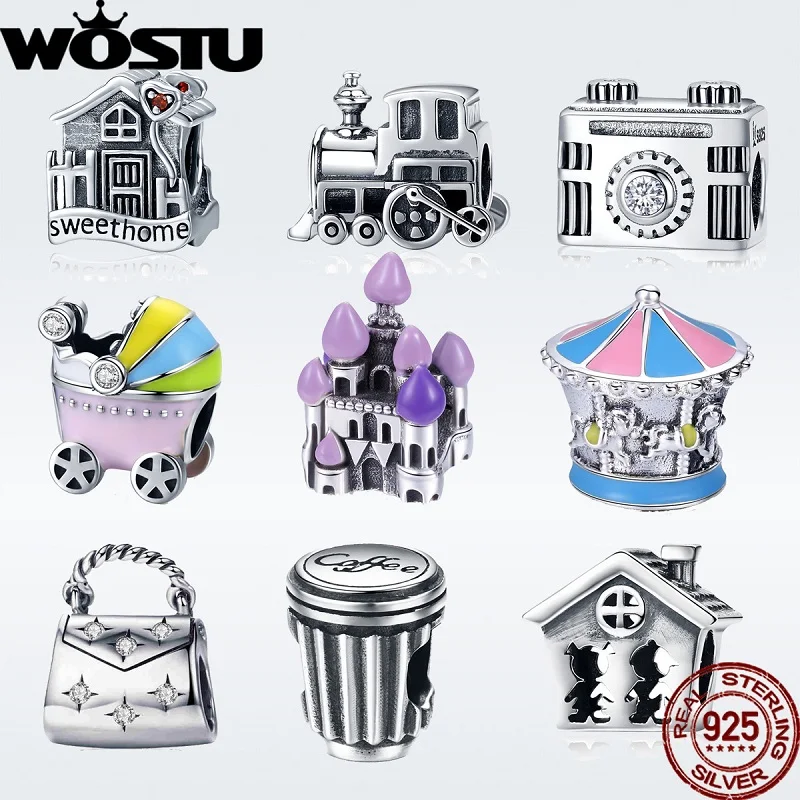 WOSTU 925 пробы серебряные сентиментальные Snapshots очаровательные ...