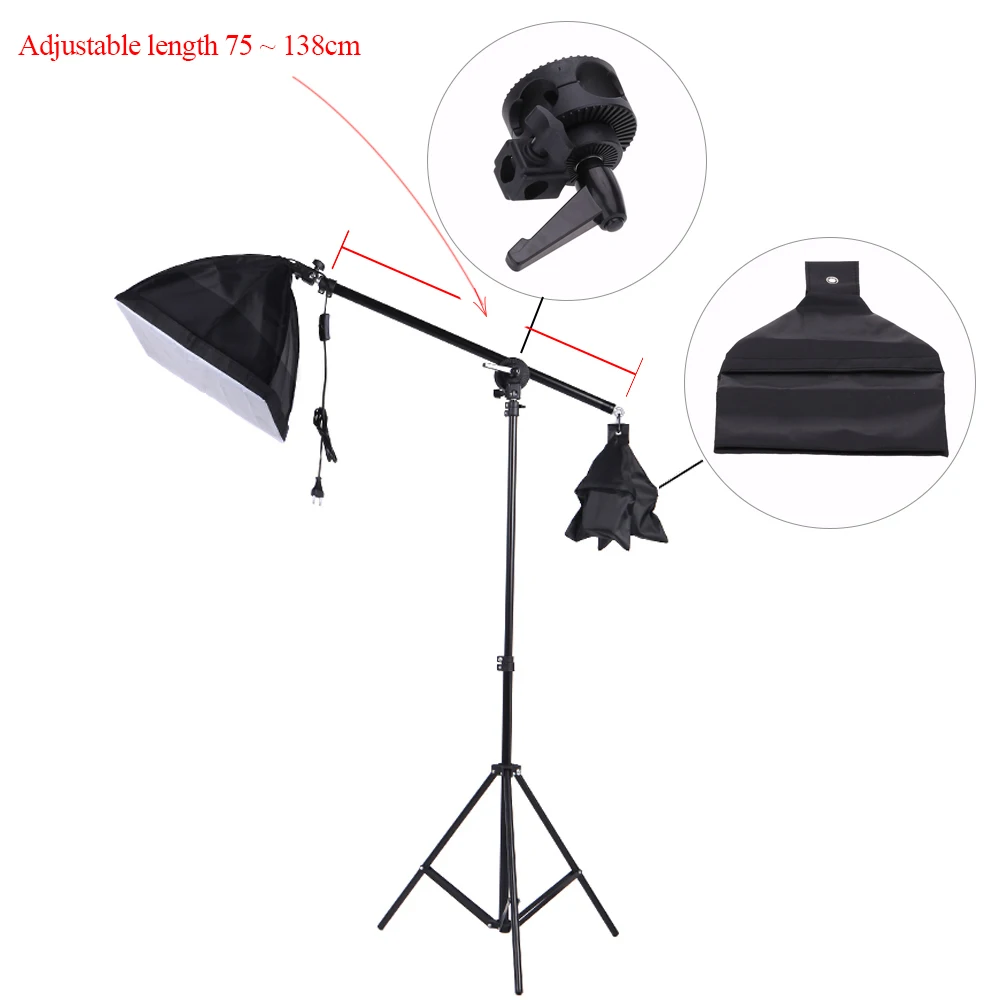 Подвесной светильник для фотостудии из алюминиевого сплава 75-138 см для софтбокса, светильник