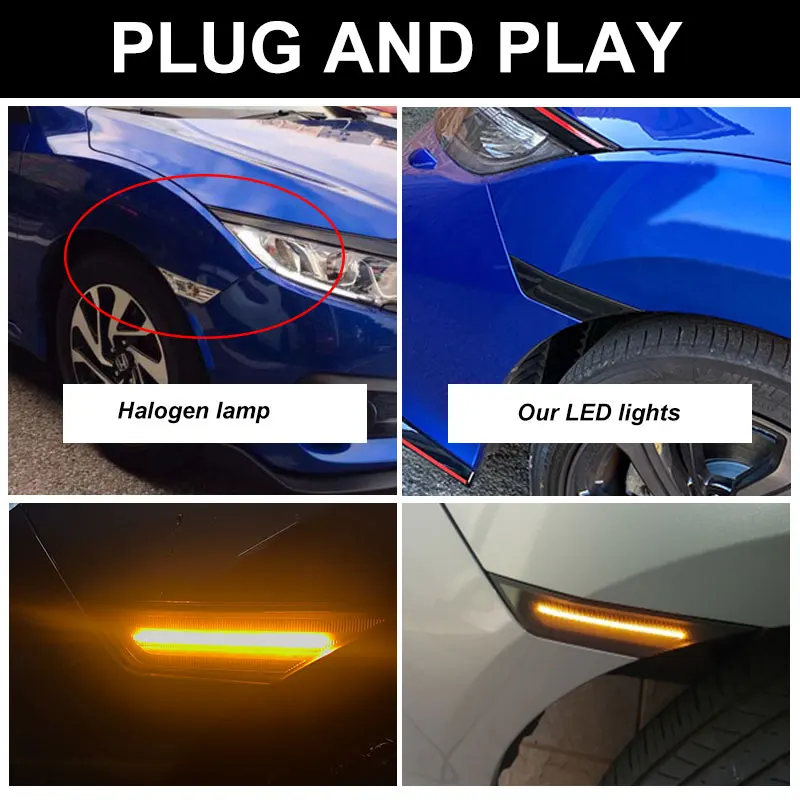 รูปสินค้า ไฟสัญญาณ LED รมควัน Clear Side Marker สำหรับ Honda Civic 2016+