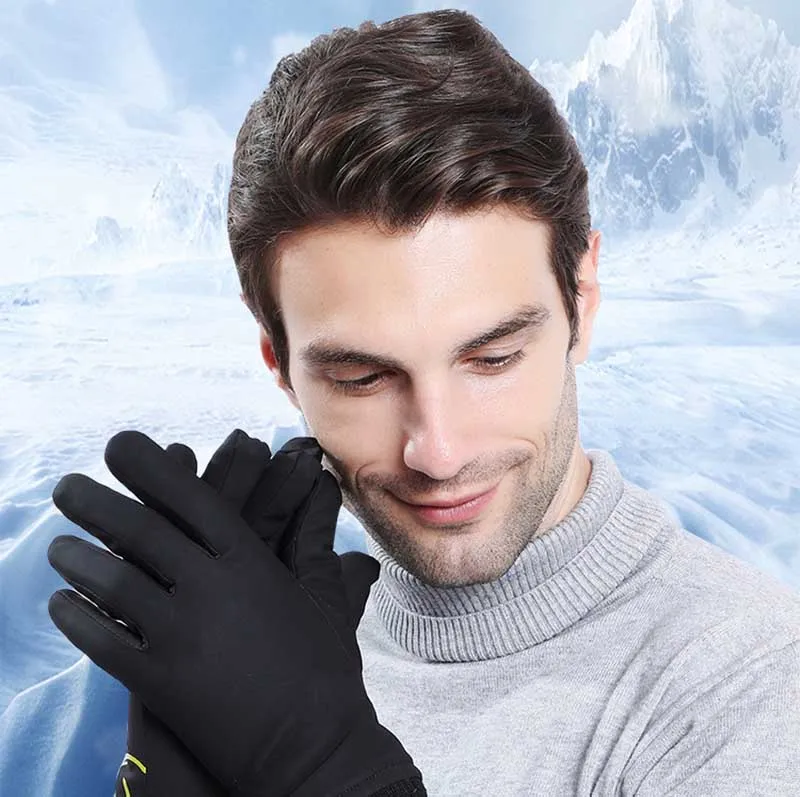 Men's gloves winter high elastic warm touch screen plus velvet thickening comfortable riding windproof waterproof screw