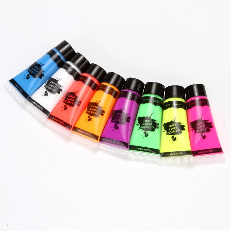 Cheer US 25ml UV Glow Blacklight Neon Face and Body Paint Glow in the Dark  Body Paints, Neon Fluorescent Glow in Dark Party Supplies