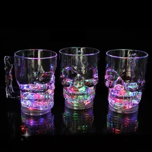 GH оригинальность люминесцентный череп прозрачное пиво красное Вино Виски Стекло Кристалл Скелет кружка для воды для кофе чашка для молока