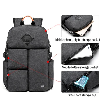 

Bison Denim Large Capacity Backpack Male 15.6" laptop Student School Bag Fashion Rucksack Women Backpacking Anti Theft Business