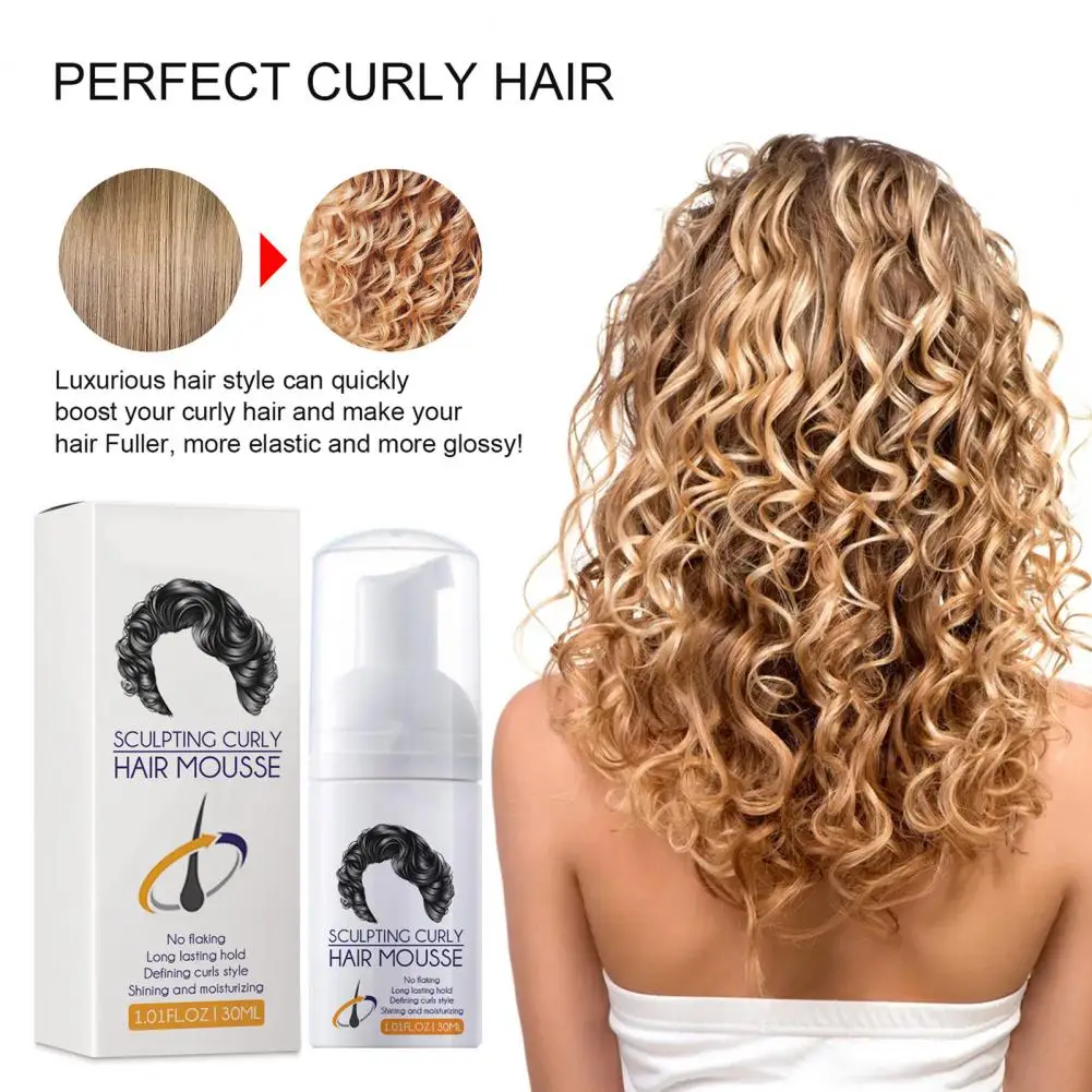 50% Hot Sale 30ml No Flaking Hair Curl Mousse Shaping Curly Styles Natural Curl Boost Sculpting Hair Bounce Cream for Female