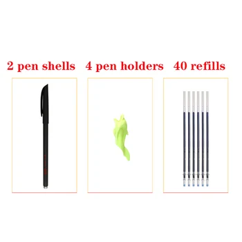 

40pcs Reusable Calligraphy Disappearing Pen Automatically Disappears and Faded Blue Ink Exclusive Stationery For Groove Copybook