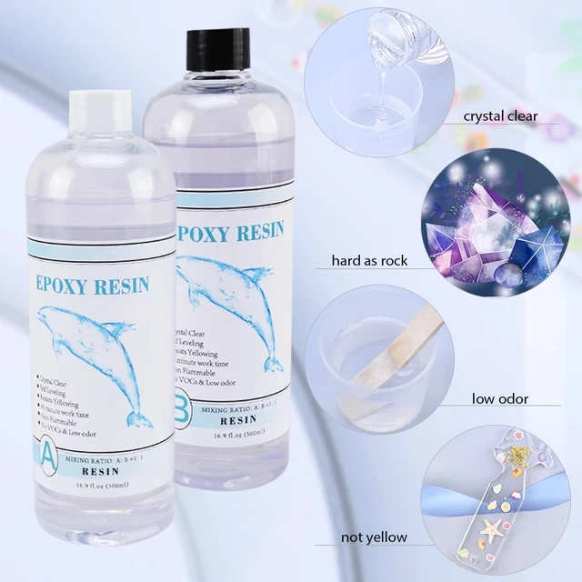 1:1 Clear Epoxy Resin Crystal Clear Art Resin Epoxy 2 Part Epoxy Casting  Resin Kit with Measuring Cups, Stick, Silicone Gloves - AliExpress