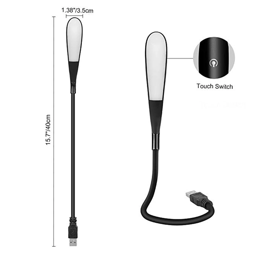 Светодиодный GLE 14 светодиодный s USB лампа, светодиодный фонарь для книг, 5 В, ночное освещение, чувствительный сенсорный для внешнего аккумулятора, компьютера, ноутбука, лампы