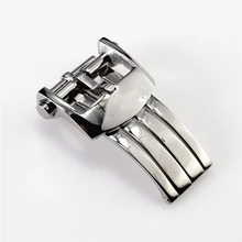 Роскошный 18 мм застежка из нержавеющей стали для Breitling автоматический день и Дата 40 мм часы кожаный ремешок Кнопка Складная Бабочка Пряжка