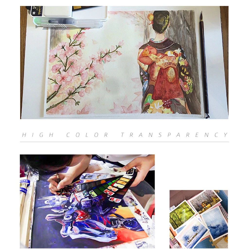 Artists Watercolour Paint Set Portable Pocket Travel Painting Set with Brush