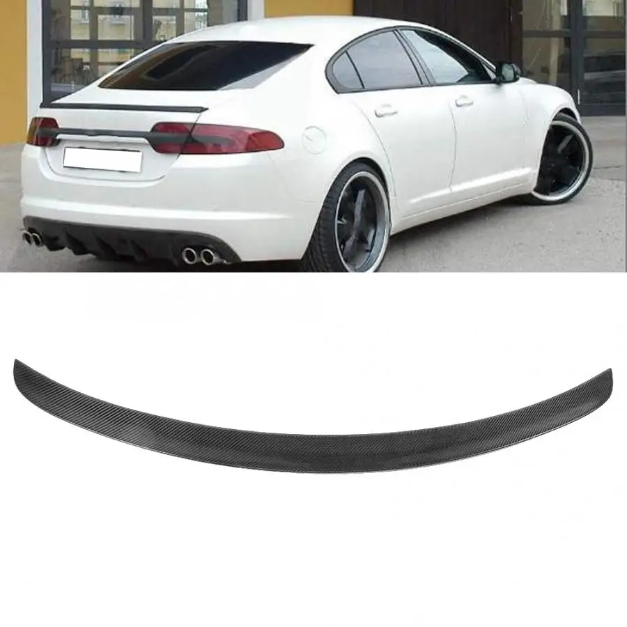Carbon Fiber Rear Trunk Spoiler Boot Lip 3D Fit for JAGUAR XF 2016 2018