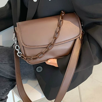 

Chain Square Tote Bag 2020 Fashion New Quality PU Leather Women's Designer Handbag Chain Shoulder Messenger Bag Phone Purses