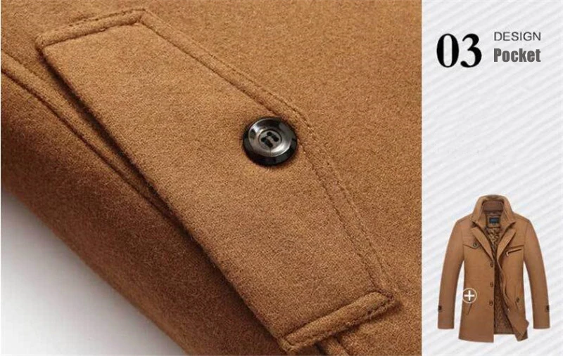 Winter Coat Men Long Wool Thick Windbreaker Woolen Overcoat Casaco Masculino Palto Jaket Men's Casual Trench Peacoat 5XL Jackets